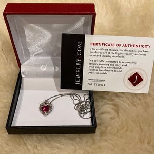 Mom and baby silver and ruby necklace